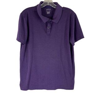 Apt 9 Purple Casual Stretch Short Sleeve 2‎ Button Polo Shirt M